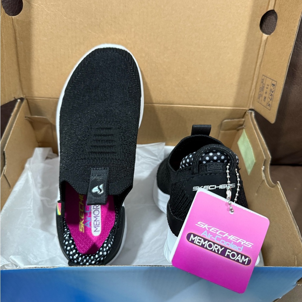 Skechers Kids Black Slip-On Sneakers